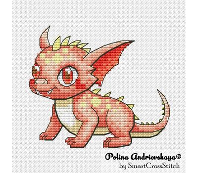 Cute Red Dragon cross stitch