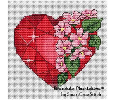 Rubin Heart cross stitch pattern