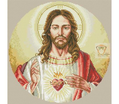Sacred Heart of Jesus cross stitch