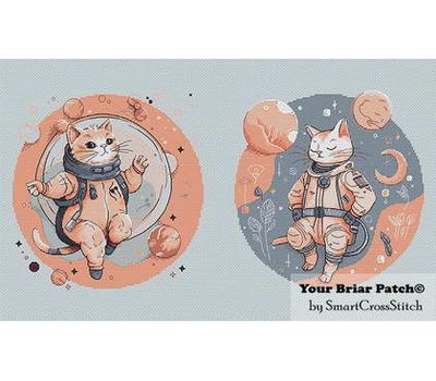 Space Cats Couple cross stitch pattern