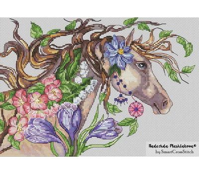 Spring horse cross stitch
