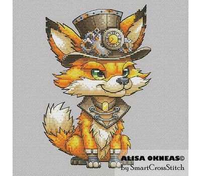 Steampunk Fox cross stitch