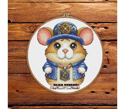 Steampunk Hamster cross stitch pattern