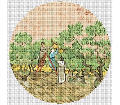 The Olive Orchard by Van Gogh cross stitch