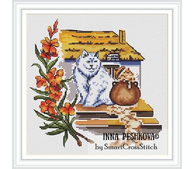 White Cat cross stitch