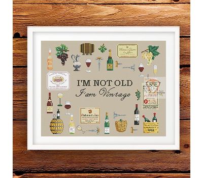 'I'm not old I'm Vintage' cross stitch pattern