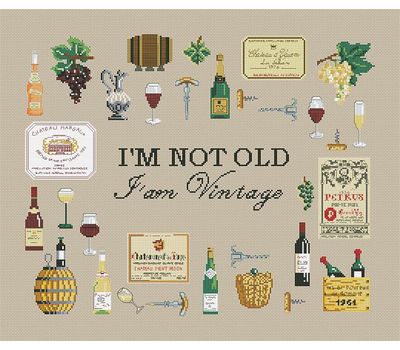 'I'm not old I'm Vintage' cross stitch