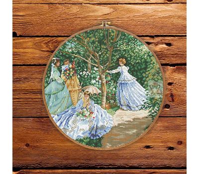 Women in the Garden by Claude Monet cross stitch pattern
