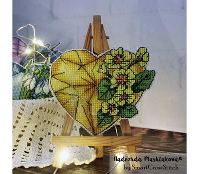 Yellow Floral Heart cross stitch