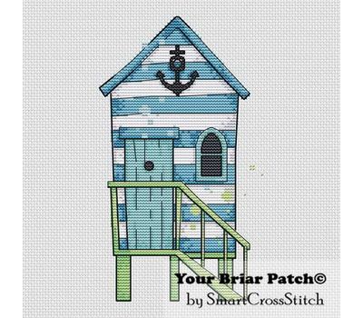 Turquoise Beach House cross stitch pattern