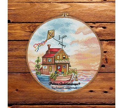 Boat House #3 cross stitch pattern