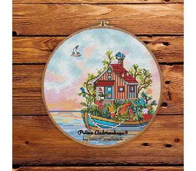 Boat House #4 cross stitch pattern
