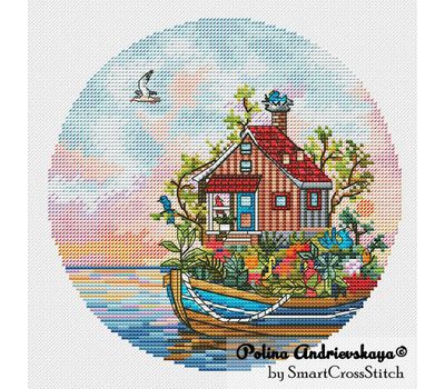 Boat House #4 cross stitch chart