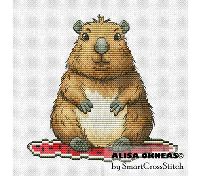 Capybara cross stitch pattern