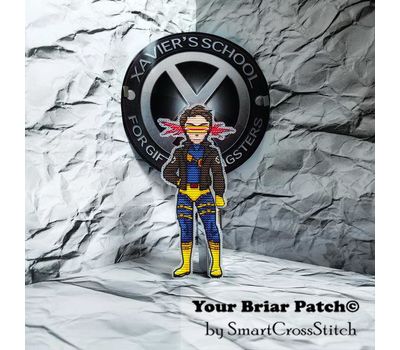Cyclops from X-Men cross stitch pattern