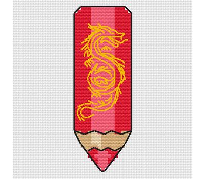 Dragon Pencil Free cross stitch