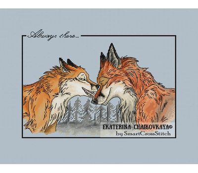 Foxes Couple cross stitch pattern