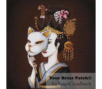 Geisha cross stitch pattern