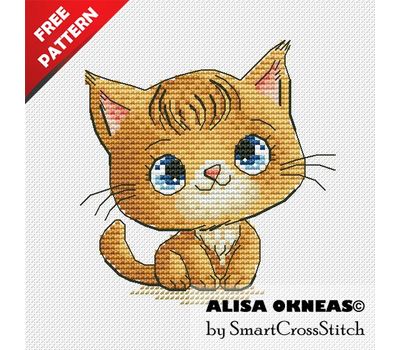 Cute Kitten free cross stitch pattern