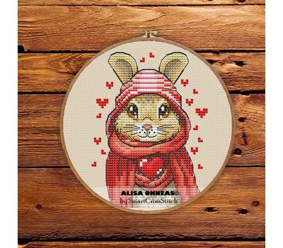 Bunny With Heart cross stitch pattern