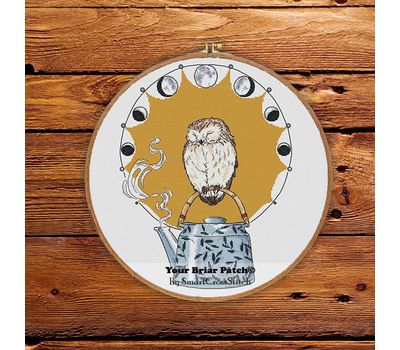 Owl with Teapot cross stitch