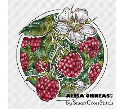 Raspberries Round cross stitch