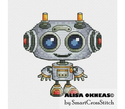 Robot #1 cross stitch pattern