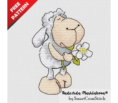 Cute Sheep Free cross stitch pattern