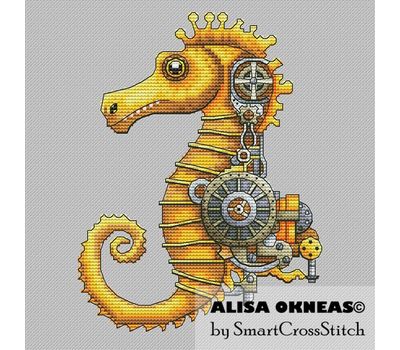 Steampunk Sea Horse  cross stitch