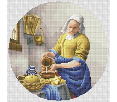 The Milkmaid by Veermer cross stitch