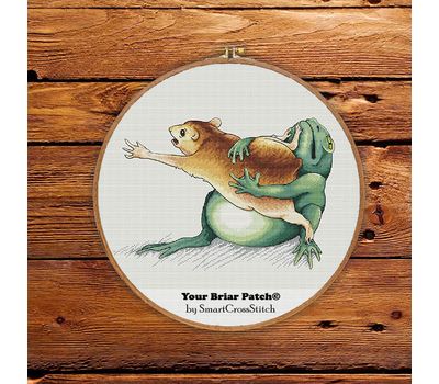 Toad and hamster cross stitch pattern