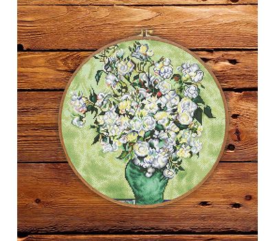 White Roses by Van Gogh cross stitch pattern