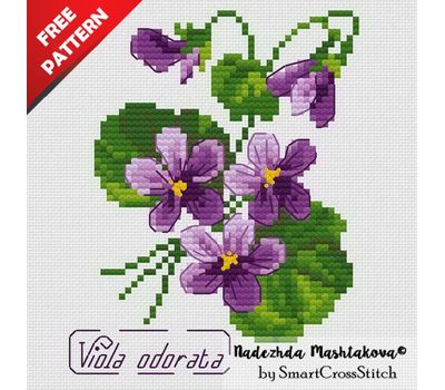 Violets Free cross stitch pattern