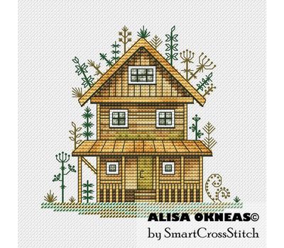 Watercolor House #2 cross stitch