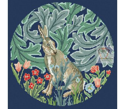 Hare by William Morris cross stitch