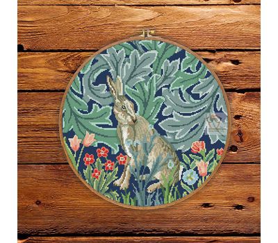 Hare by William Morris cross stitch pattern
