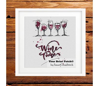 Wine Time cross stitch pattern