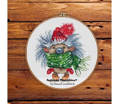 Xmas Hedgehog cross stitch pattern
