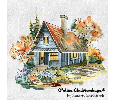 Autumn House cross stitch pattern