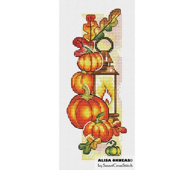 Autumn Lantern & Pumpkins cross stitch pattern