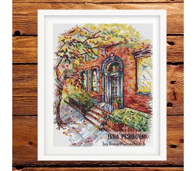 Autumn in New York cross stitch pattern