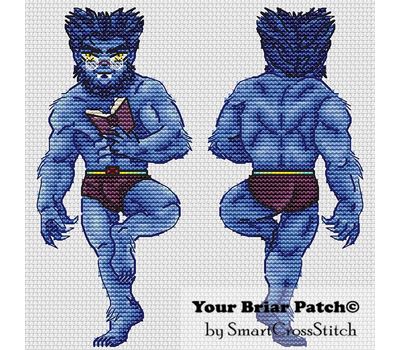 Beast from X-Men cross stitch