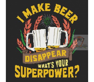 I make beer disappear cross stitch pattern