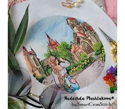 Jaki Chapel. Budapest - Travel girl cross stitch pattern