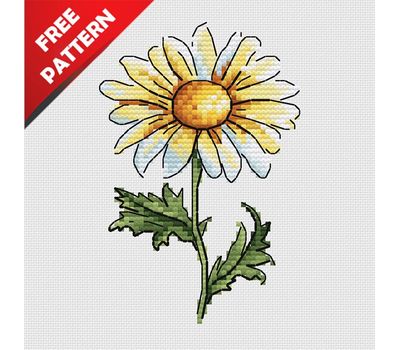 Chamomile Free cross stitch pattern