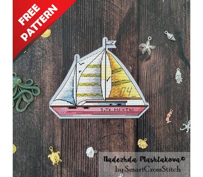 Sailing Boat Free cross stitch pattern