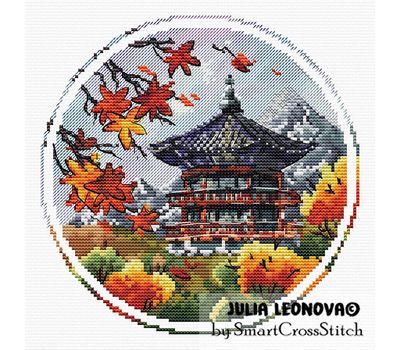 Fall Pagoda cross stitch pattern