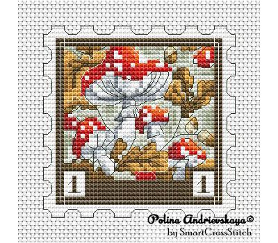 Fly Agaric Stamp cross stitch pattern