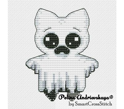 Ghost Cat cross stitch design