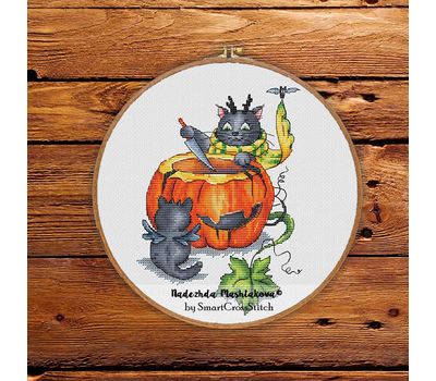 Cats and Pumpkin cross stitch